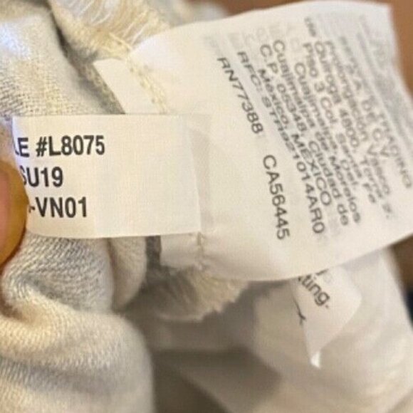 Madewell Medium Huston Pull On Crop Pants Striped Elastic Waist Blue GUC - Picture 7 of 8